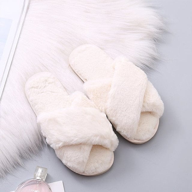 Women's Warm Winter Faux Fur Home Slippers