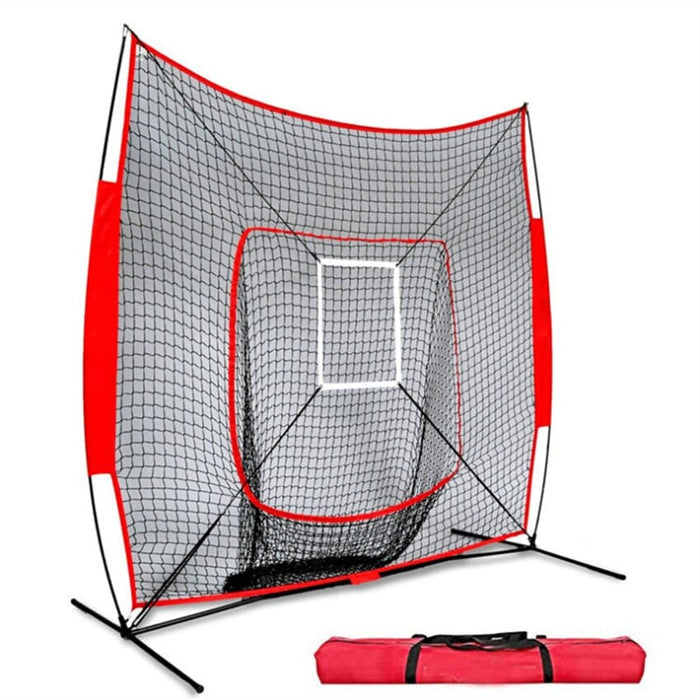 7x7 ft Softball Baseball Practice Net With Frame Hitting Pitching Batting Catching Backstop Equipment Training Aids Strike Zone