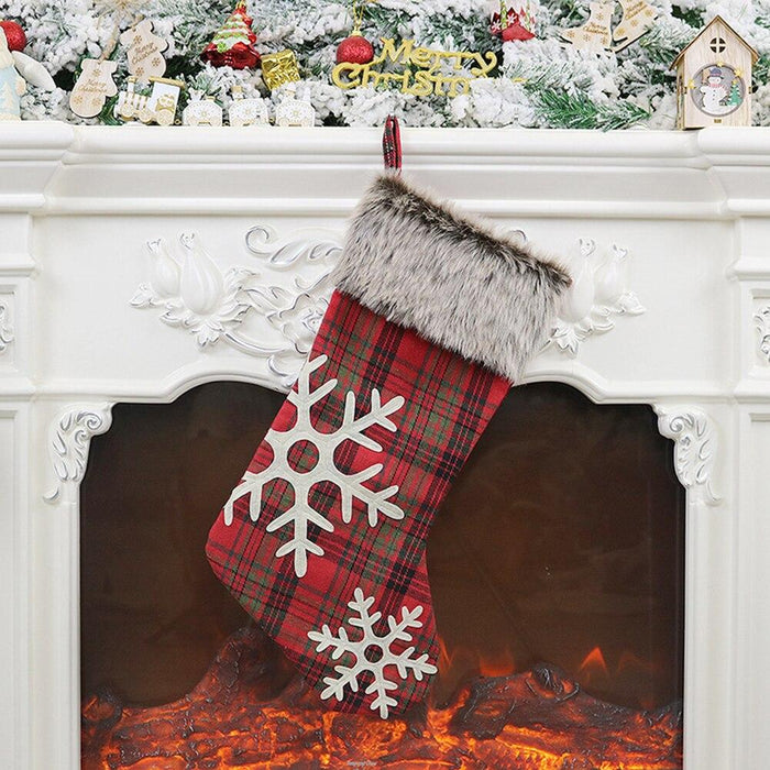 Christmas Stockings Gifts Cloth Santa Sack Socks Xmas Fireplace Gift Bag Christmas Gift Holders Socks Decoration Dropshipping