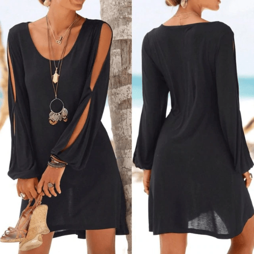 2019 New Release Summer Hollow Out Sleeve Mini Dress