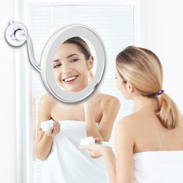 Dropshipping LED Mirror Flexible Makeup Mirror with Led Light Vanity Mirrors 10X Magnifying Mirrors Light Cosmetic Miroir
