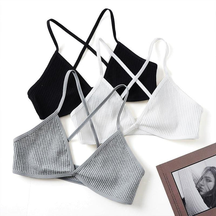 Set of 2 French Style Cotton Bralette