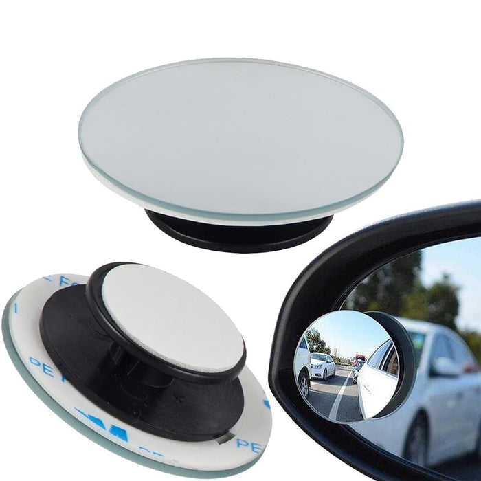 2pcs Car 360 Degree Framless Blind Spot Mirror Wide Angle Round Convex Mirror Small Round Side Blindspot Rearview Parking Mirror