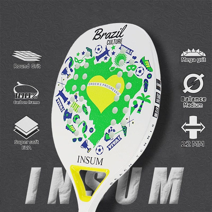 INSUM 100% Carbon Fiber Racket Beach Tennis Racquet Tenis Padle