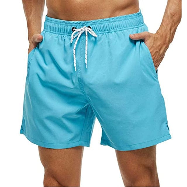 Fashion Beach Shorts Elastic Closure Men&#39;s Swim Trunks Quick Dry Beach Shorts With Zipper Pockets