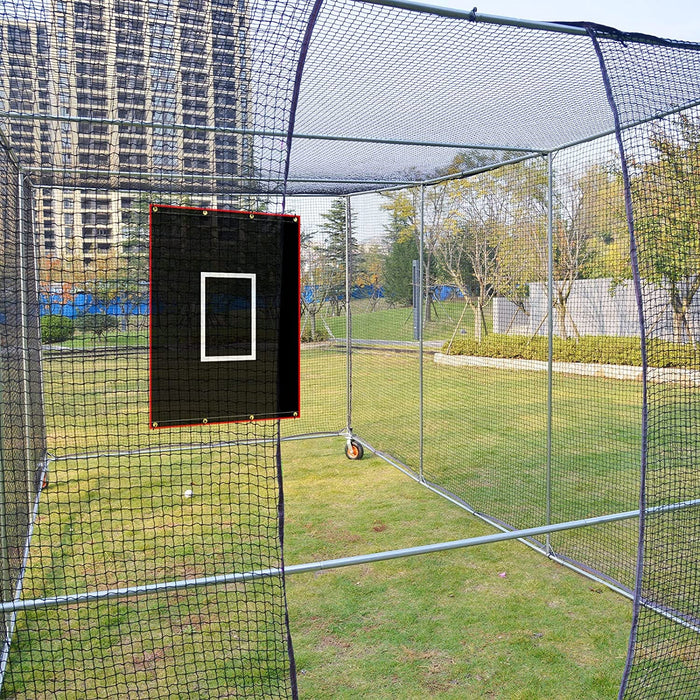 6 x 4 ft Training Baseball Pitching Backstop Batting Cage Target Backdrop Softball Net Saver Baseballs Heavy-Duty Drop Shipping
