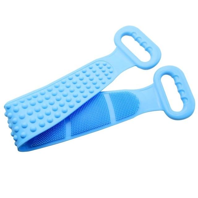 Bath Shower Silicone Body Brush Bath Belt Exfoliating Back Brush Belt Wash Clean 28'' Bath Scrub Belt