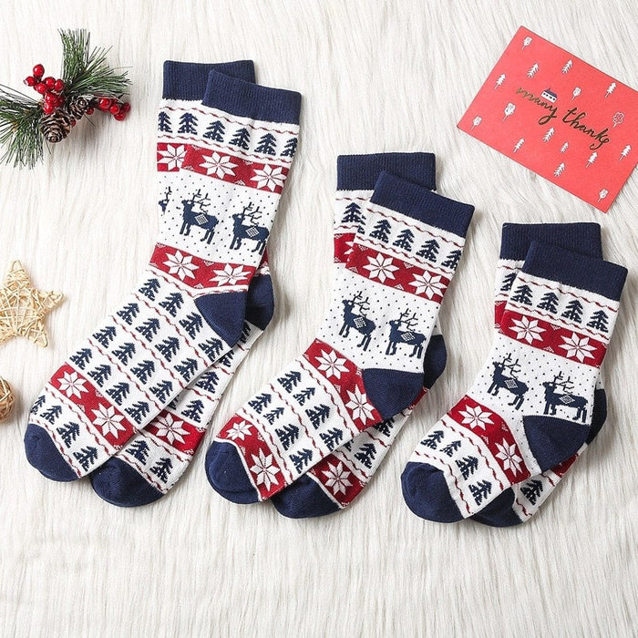 chaussette noel 1Pair Children/Adult Christmas socks Vintage Cashmere Sock Comfortable Geometric Print Socks женские гольфы #J05