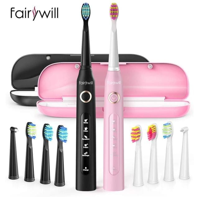 Fairywill Electric Sonic Toothbrush FW-507 USB Charge Rechargeable Adult Waterproof Electronic Tooth Brushes Replacement Heads