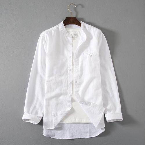 Brother Wang 4 Color Men's Stand Collar White Shirt