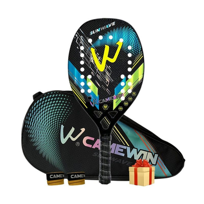 3K Camewin Beach Tennis Racket Full Carbon Fiber Rough Surface With Cover Bag Send Overglue Gift For Adult Senior Player