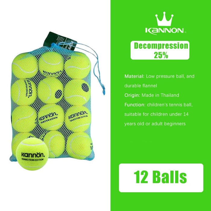 Original Tennis Balls 50% Pressure Ball Tenis Ball With Mesh Bag - 12 Pack Sizes for Kids 0-14 Years Old Children Tennis Ball
