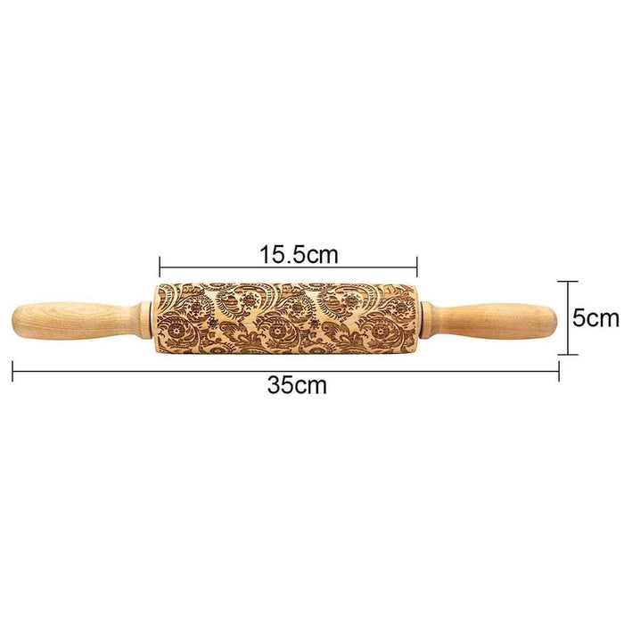 Wooden Embossing Rolling Pin