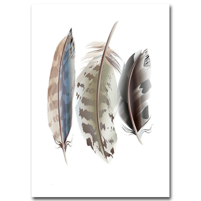 Watercolor Feathers Abstract Poster Canvas