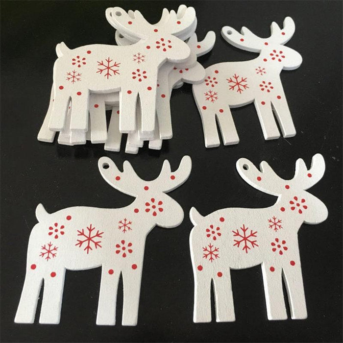 New Year and Christmas Wood Ornaments