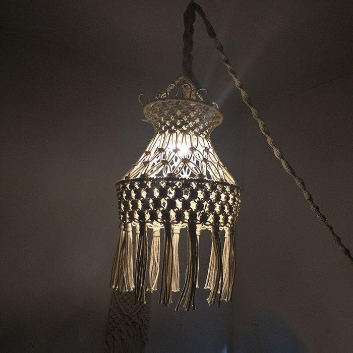 Hand-woven Lampshade Chandelier Moroccan Bedroom Decorative Lamp Tapestry Wall Hanging  Macrame  Boho Decor Home