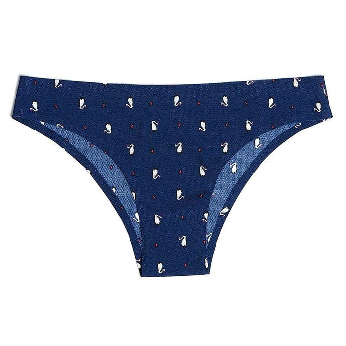 Print Mesh Breathable Seamless Panties Underwear Sexy Thongs