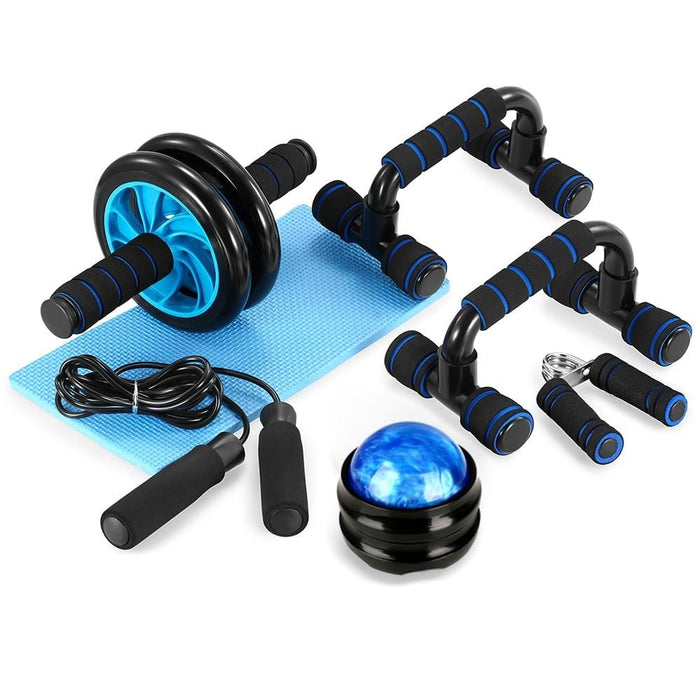 Muscle Exercise Equipment Abdominal Press Wheel Roller Home Fitness Equipment Gym Roller Trainer with Push UP Bar Jump Rope