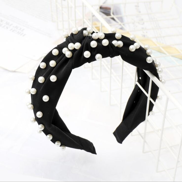 Fashion Pearl Hair Accessories Adult High Elastic Hair Band Headband For Girls Hairband Wholesale Hair Hoop Turban
